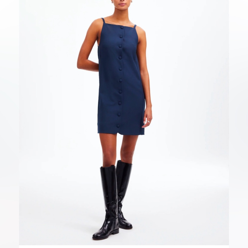 Blue Spaghetti Strap Slip Mini Dress